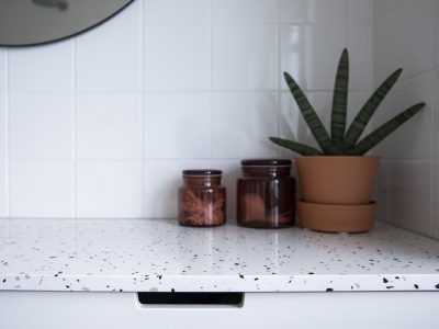 Terrazzo White Diresco Composiet Keukenblad